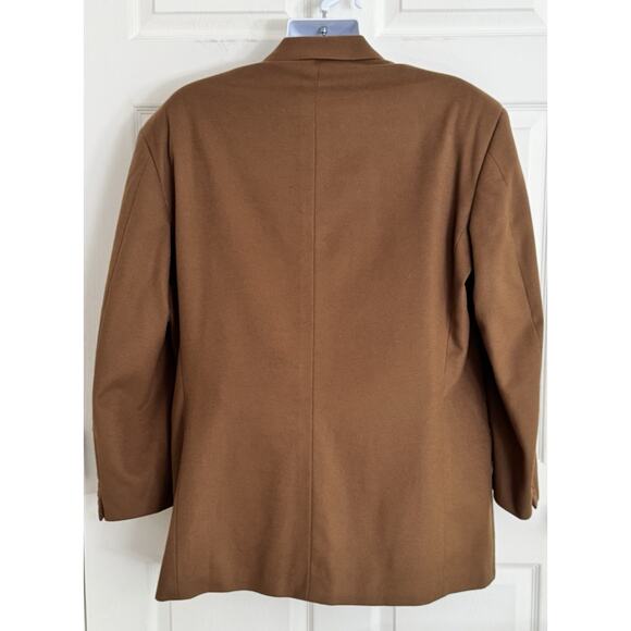 MARIO ZEGNA Lubiam Men's Tan Orange Brown Wool Cashmere Blend Blazer 58L - Picture 4 of 11